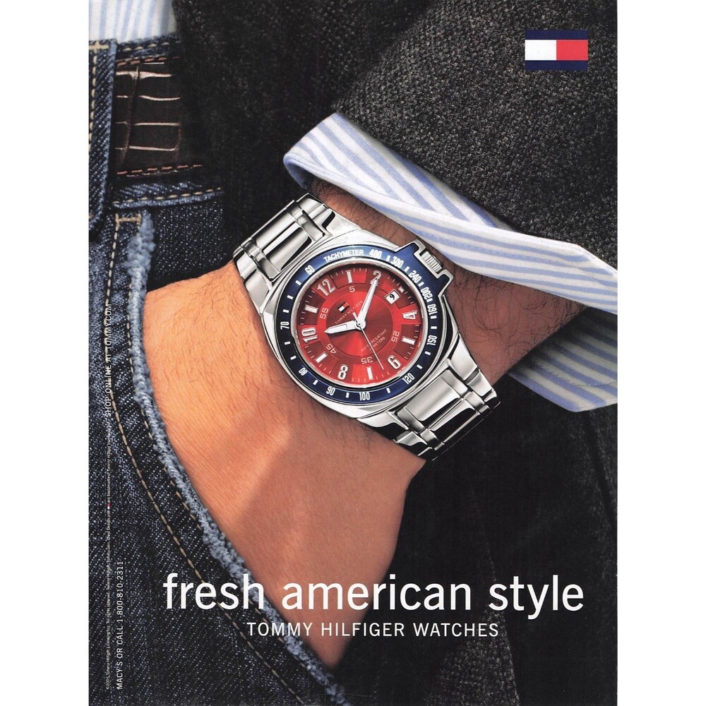 Tommy Hilfiger Watches Fresh American Style Vintage Print Ad watch Tachymeter